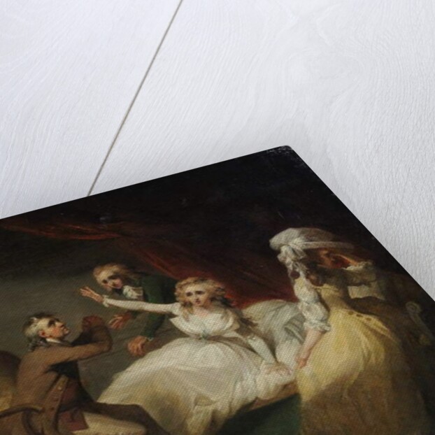 Camilla recovering from her swoon, illustration of a scene from 'Camilla', or 'A Picture of Youth'. by Henry Singleton