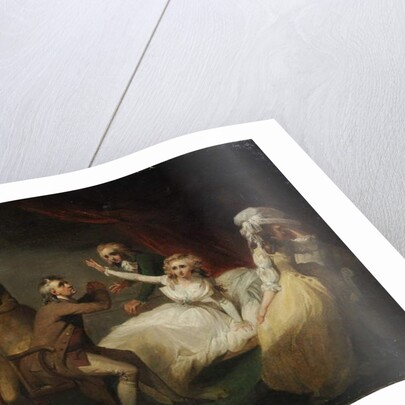 Camilla recovering from her swoon, illustration of a scene from 'Camilla', or 'A Picture of Youth'. by Henry Singleton