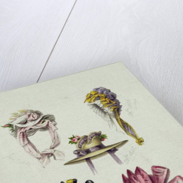 Designs for Regency Hats, 1828 by English School