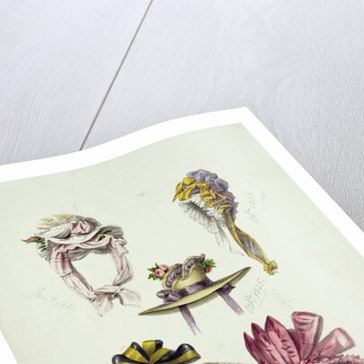 Designs for Regency Hats, 1828 by English School