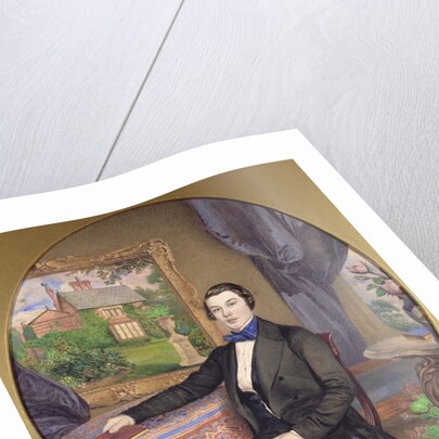 Portrait of a Young Man in a Victorian Interior, 1850 by Frederick William Lock