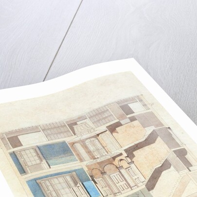 A cross section design for a classical town house interior, c.1840 by English School