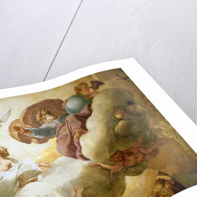 Detail of the painting of the interior of the dome depicting the Holy Trinity, 1663-65 by Pierre Mignard