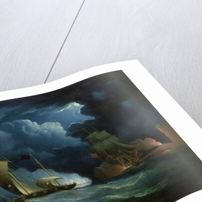 A Customs Brig Engaging the Pirate Lugger 'Will Watch' by Francis Hustwick