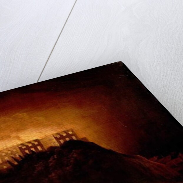 Nottingham Castle on Fire, 10 October 1831, mid-19th century by Henry Dawson