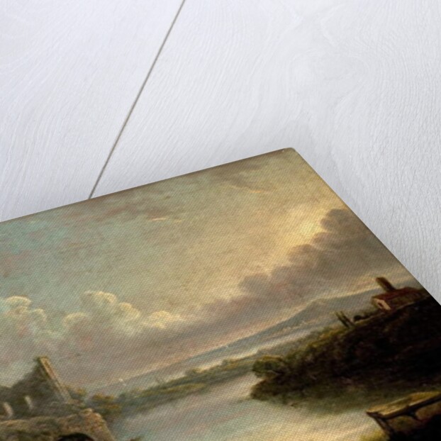 River Scene with Sea and Classical Ruins by Richard (after) Wilson