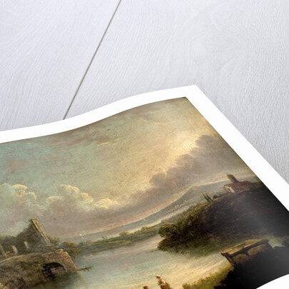 River Scene with Sea and Classical Ruins by Richard (after) Wilson