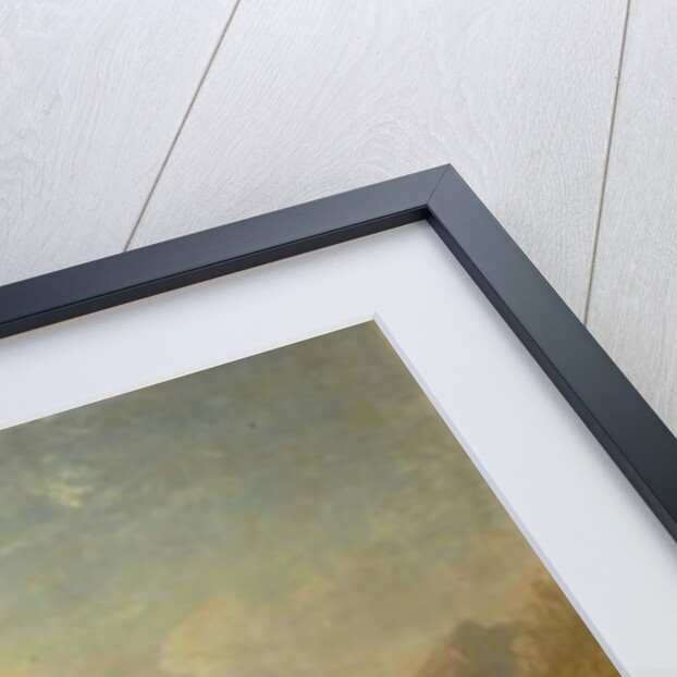 Lake Scene with Ruined Castle and Mountains, 19th century by George F. Buchanan