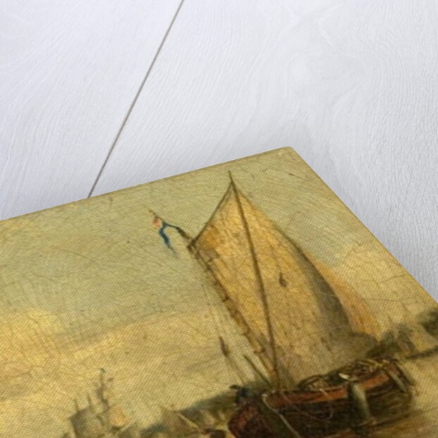 River Scene with Shipping by English School