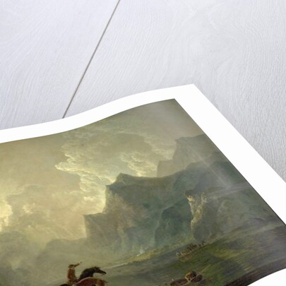 Llanberis Lake and Dolbadarn Castle, North Wales, 1777 by George the Elder Barret
