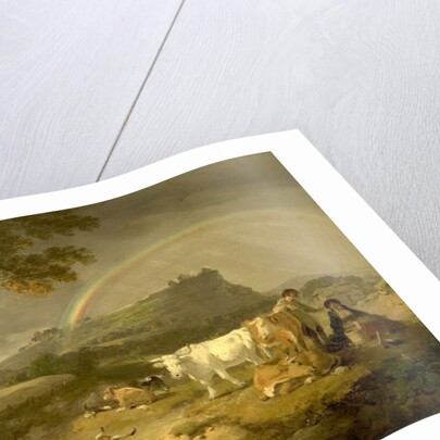 Landscape, Beeston Castle, Cheshire, and Rainbow, 1793 by Julius Caesar Ibbetson