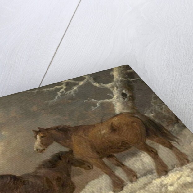 Two Horses in the Snow by George Morland
