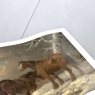 Two Horses in the Snow by George Morland