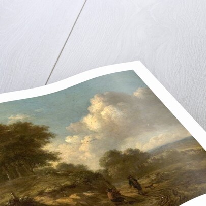 Landscape with Peasants and a Dog by Jan Wijnants