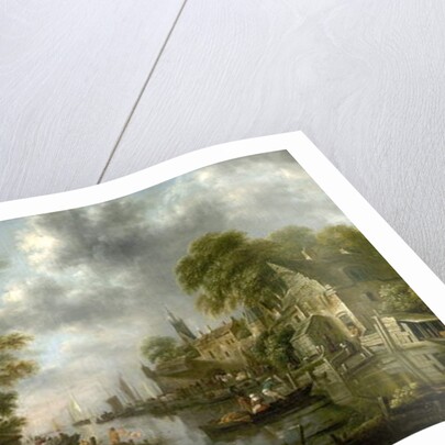 River Scene with Boats and Figures, 1665 by Claes Molenaer