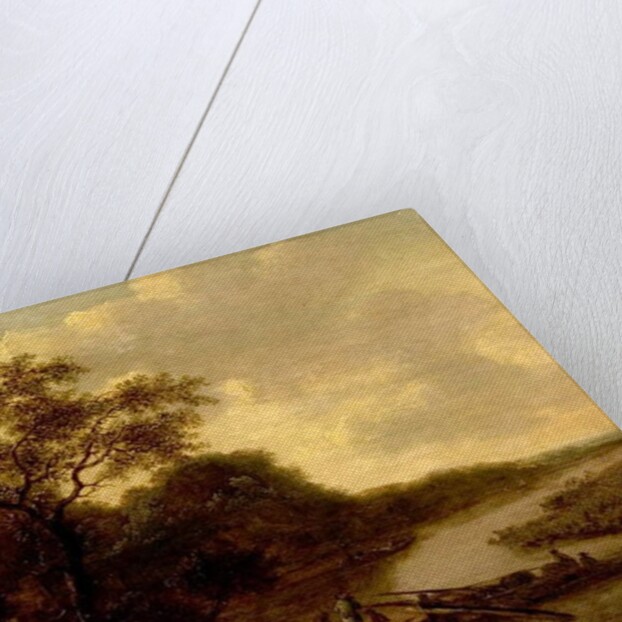 River Scene with Boat by Dutch School