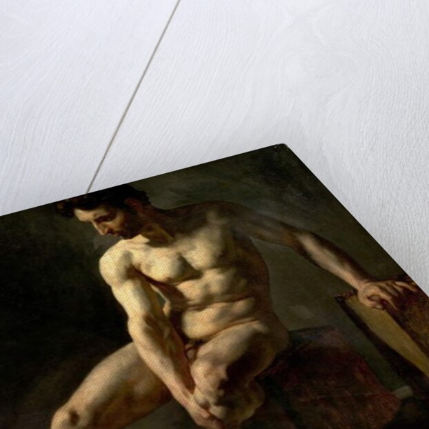 Seated Male Nude by Jean-Baptiste Edouard Detaille