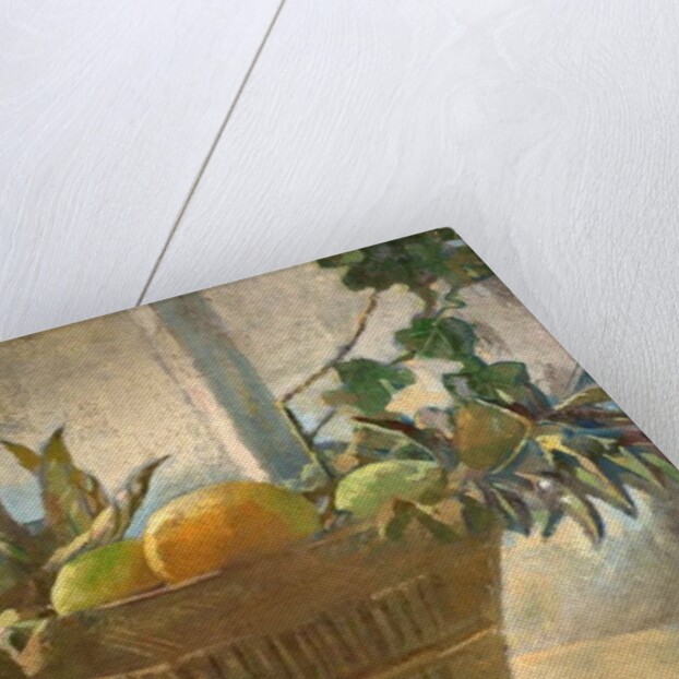 Fruit and Leaves in a Basket by George Sheringham