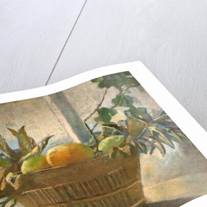 Fruit and Leaves in a Basket by George Sheringham