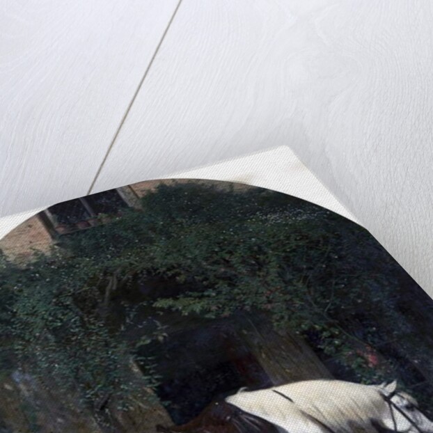 White Horse and Retriever by Alfred Hichens Corbould