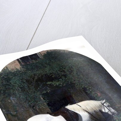 White Horse and Retriever by Alfred Hichens Corbould