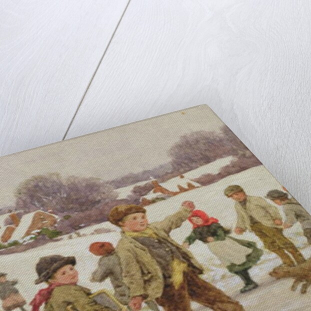 Children Sliding on a Pond by Alice Clausen