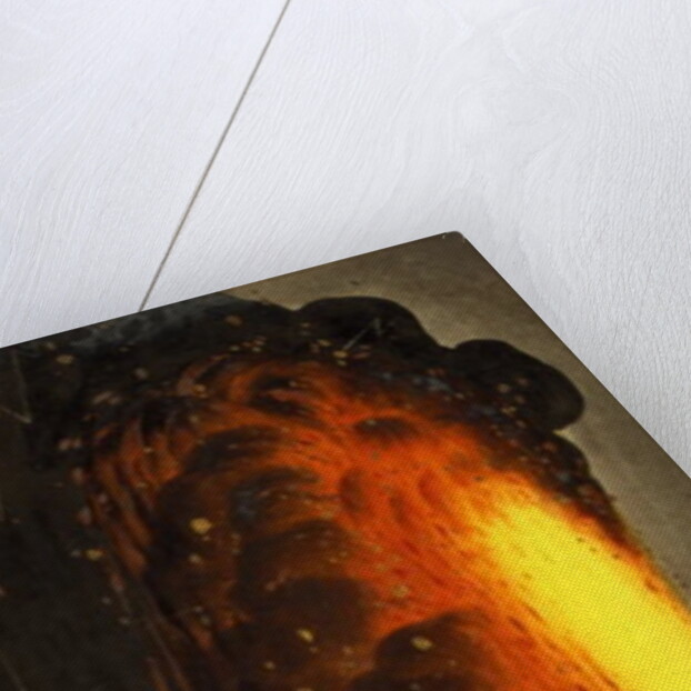 Night view of Vesuvius erupting by English School