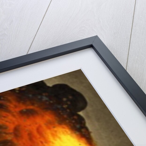 Night view of Vesuvius erupting by English School