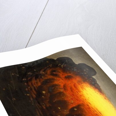 Night view of Vesuvius erupting by English School