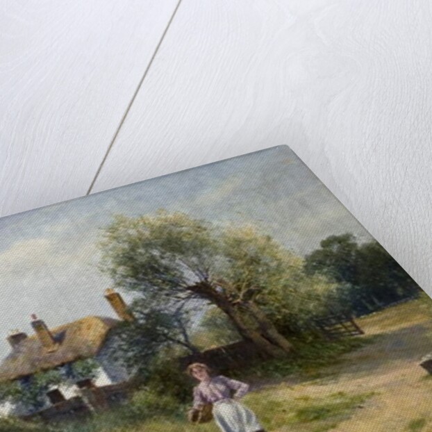 Landscape with Cottage Woman, late 19th-20th century by Ernest C. Walbourne