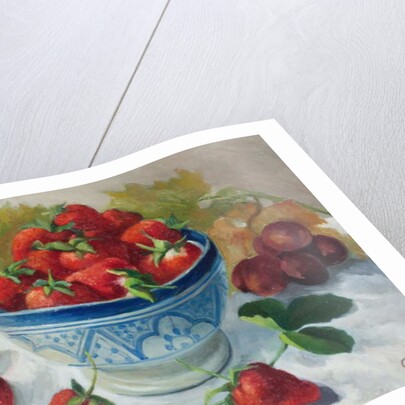 Strawberries in a Blue Bowl by Cristiana Angelini