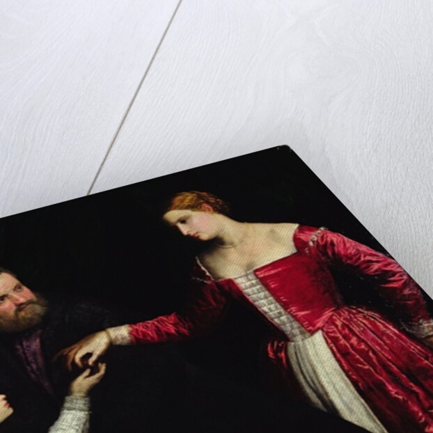 A lady and gentleman with their daughter by Paris Bordone