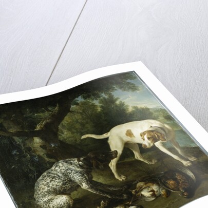Two pointers belonging to the 3rd Earl of Burlington with dead game in a landscape, 1713 by Alexandre-Francois Desportes