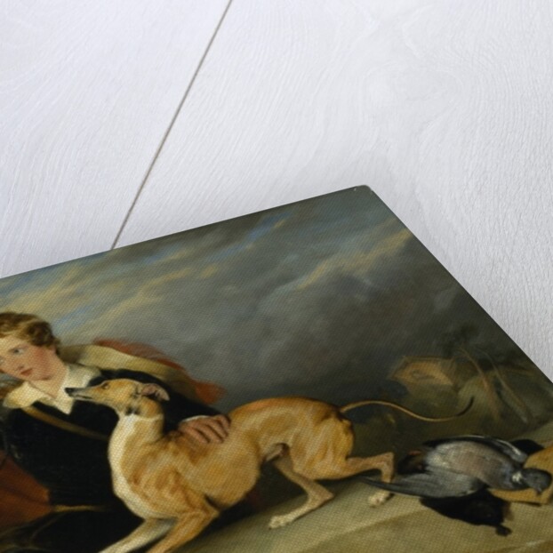Richard Cavendish with 'Spot', the 6th Duke of Devonshire's Italian greyhound, c.1828 by Edwin Landseer