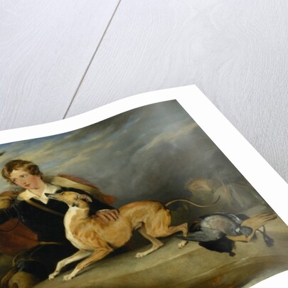 Richard Cavendish with 'Spot', the 6th Duke of Devonshire's Italian greyhound, c.1828 by Edwin Landseer