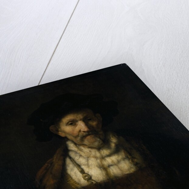 An old man in fanciful costume by Rembrandt Harmensz. van Rijn