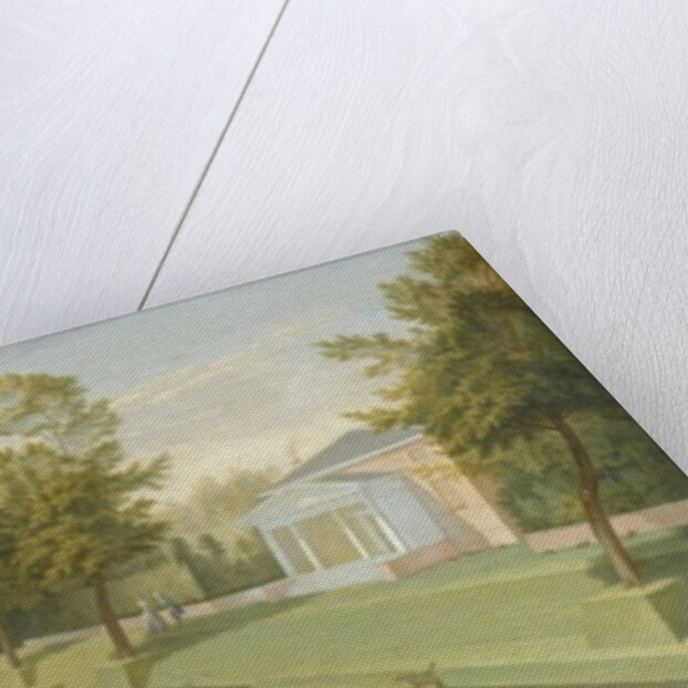 View of the Temple by the water, with the basin and long canal, Chiswick Villa by Pieter Andreas Rysbrack