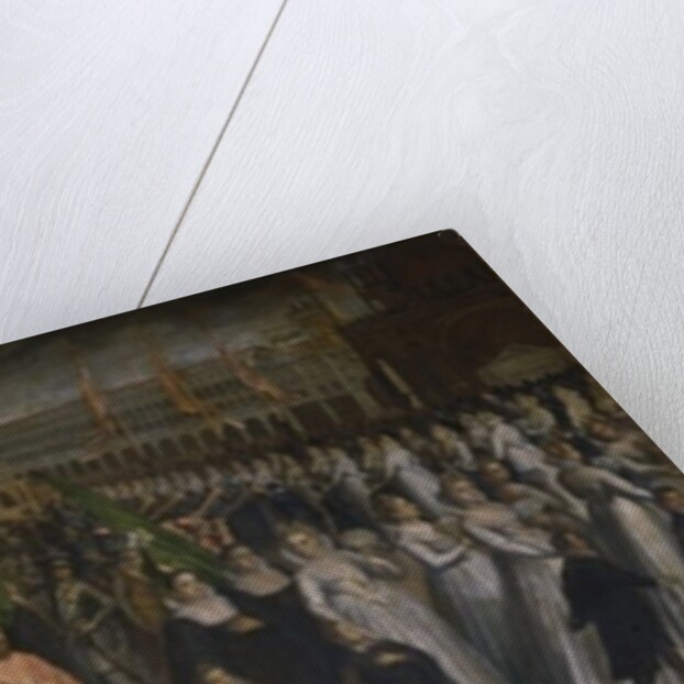 The Dogaressa Marina Morosini-Grimani leaving Palazzo Grimani for her coronation in the Palazzo Ducale, Venice, 1597 by Andrea Vicentino