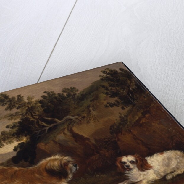 Landscape with spaniel and terrier, 1846 by William Pascoe