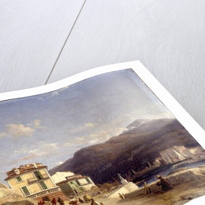 View of the entrance to the harbour, Nice by Francois Antoine Leon Fleury