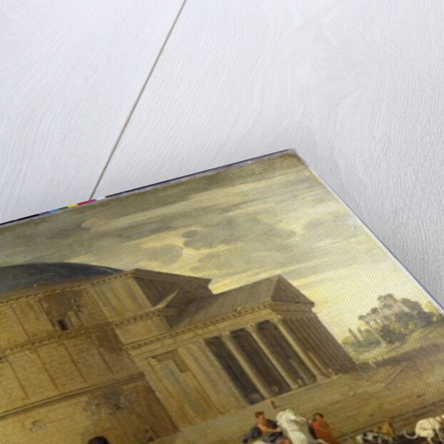 Capriccio view of the Pantheon with the temple of Vespasian by Jean Lemaire