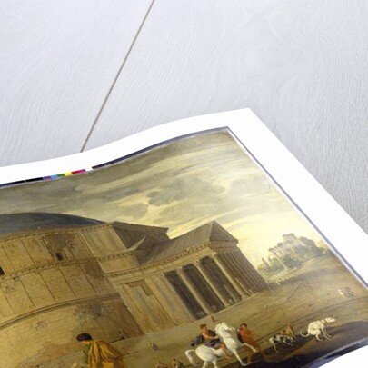 Capriccio view of the Pantheon with the temple of Vespasian by Jean Lemaire