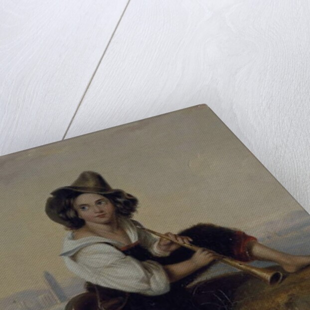 A peasant boy with a pipe, near the Flavian Aqueduct, c.1844 by Clara Montalba