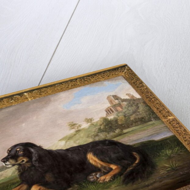 Portrait of 'Tawney', the 6th Duke's spaniel, with the Palatine beyond, 1819 by Johan Wenzel Peter