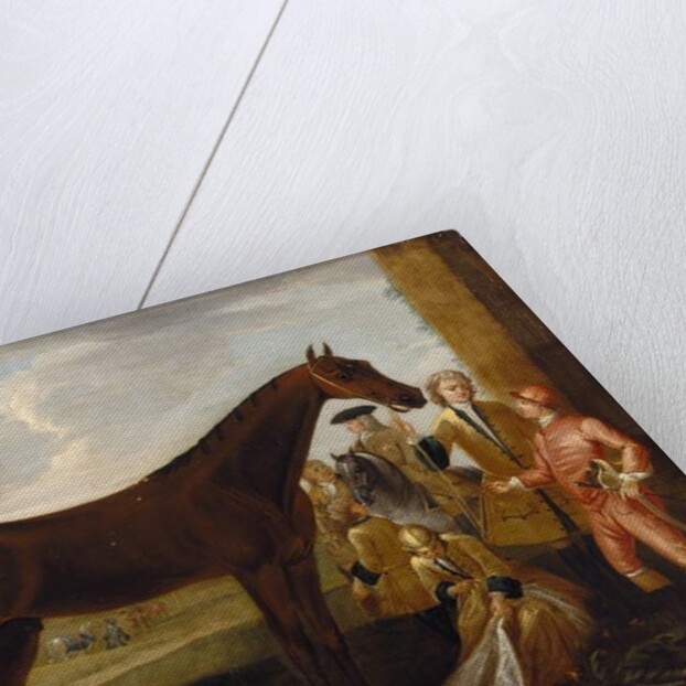 Scamp', a bay racehorse owned by the 3rd Duke of Devonshire and a jockey on a racecourse 1708-30 by John Wootton