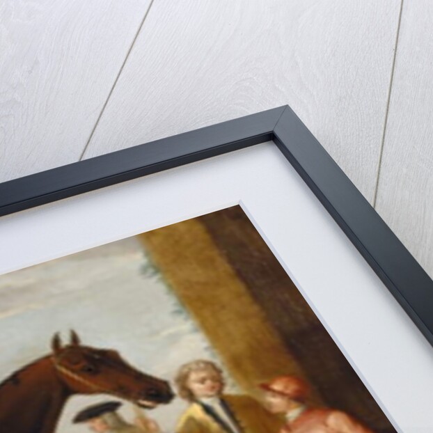 Scamp', a bay racehorse owned by the 3rd Duke of Devonshire and a jockey on a racecourse 1708-30 by John Wootton