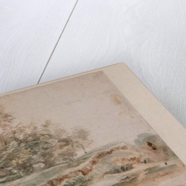 A clump of trees by a wooded road by Anthony van Dyck