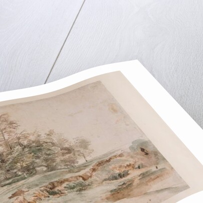 A clump of trees by a wooded road by Anthony van Dyck