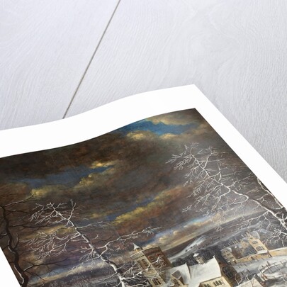 A Village in Winter with Figures on the Ice by Gerard van Edema