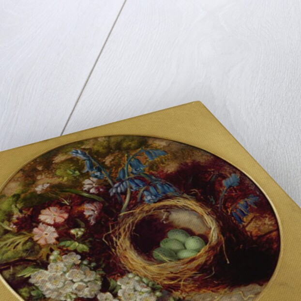 A Still Life with Bird's Nest, Blossom and Bluebells by Henry Stanier